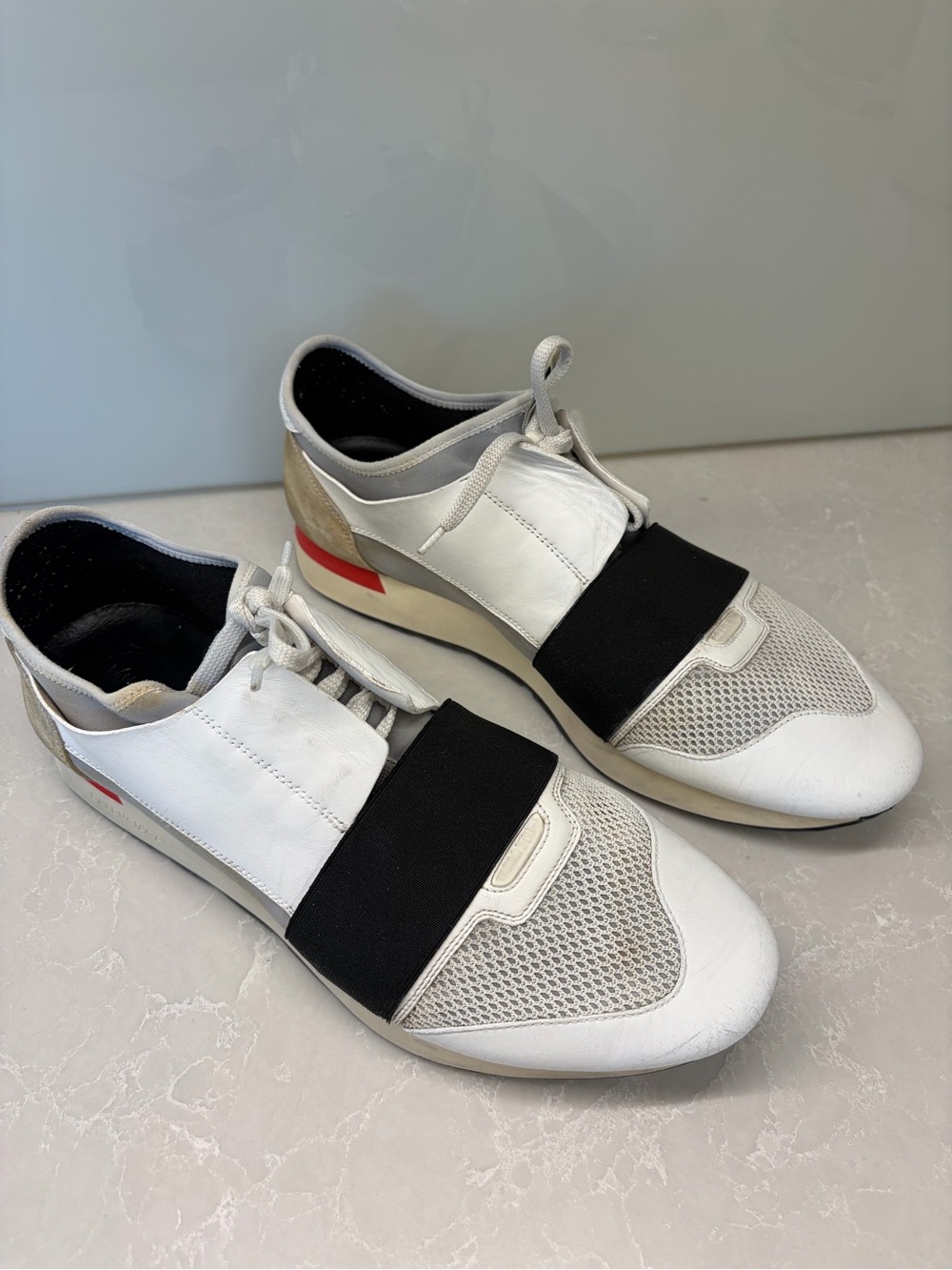 Balenciaga Men's White & Black Athletic Casual Sneaker